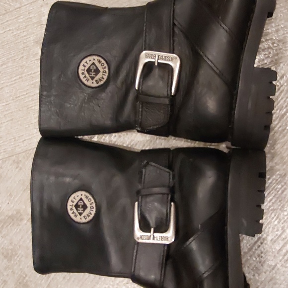 Harley-Davidson Womens Motorcycle Black Leather Boots Size 5.5 - Picture 7 of 11